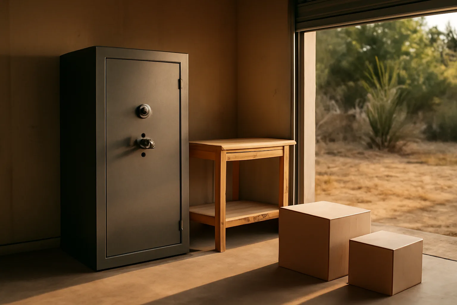 California garage with a closed safe for a home-based FFL