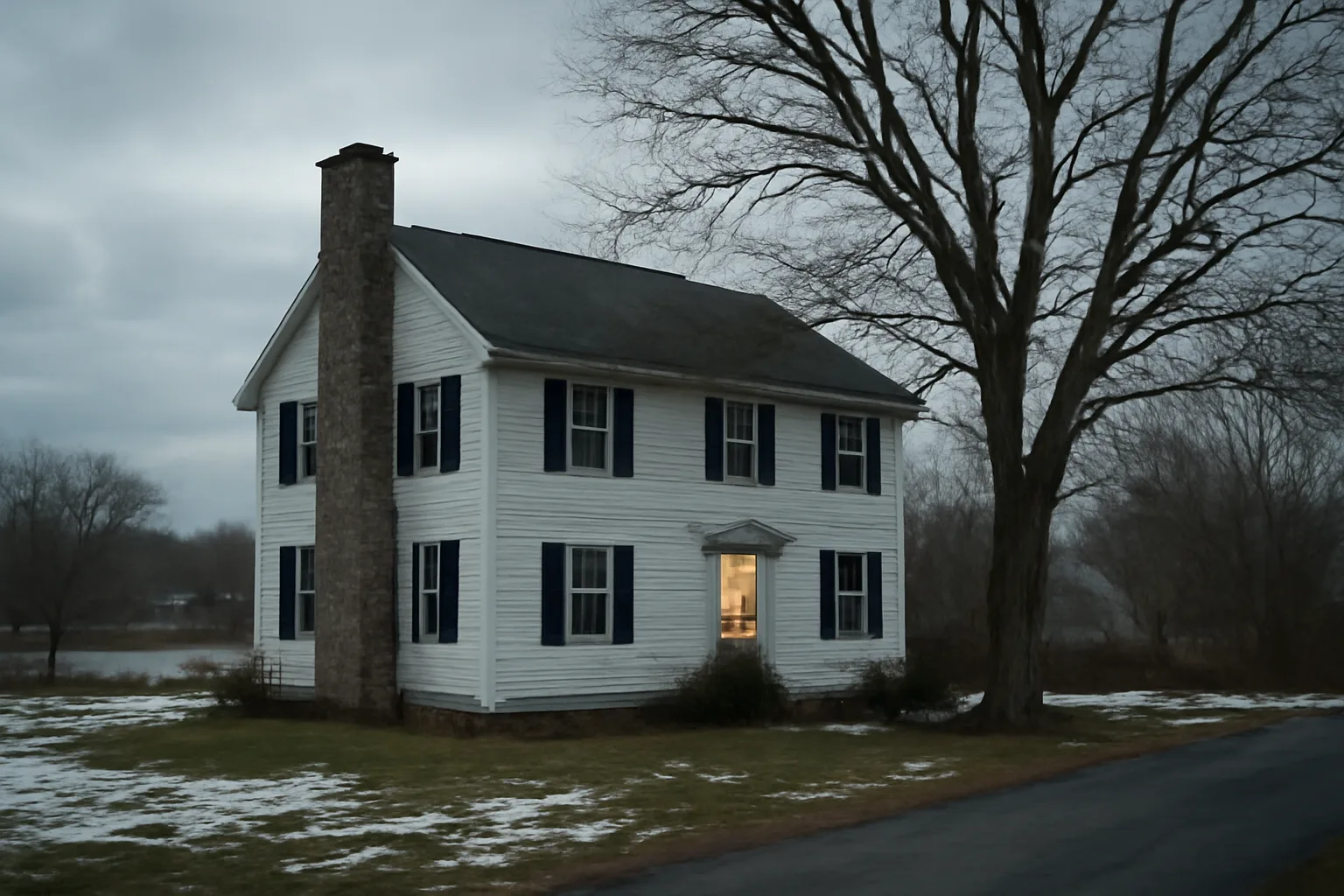 Snowy Connecticut colonial home where a home-based FFL might operate
