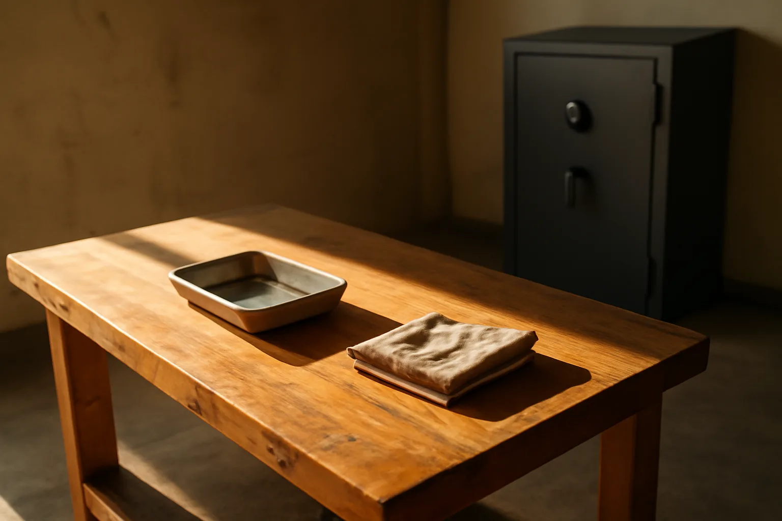 California garage workbench and closed safe for a home-based FFL