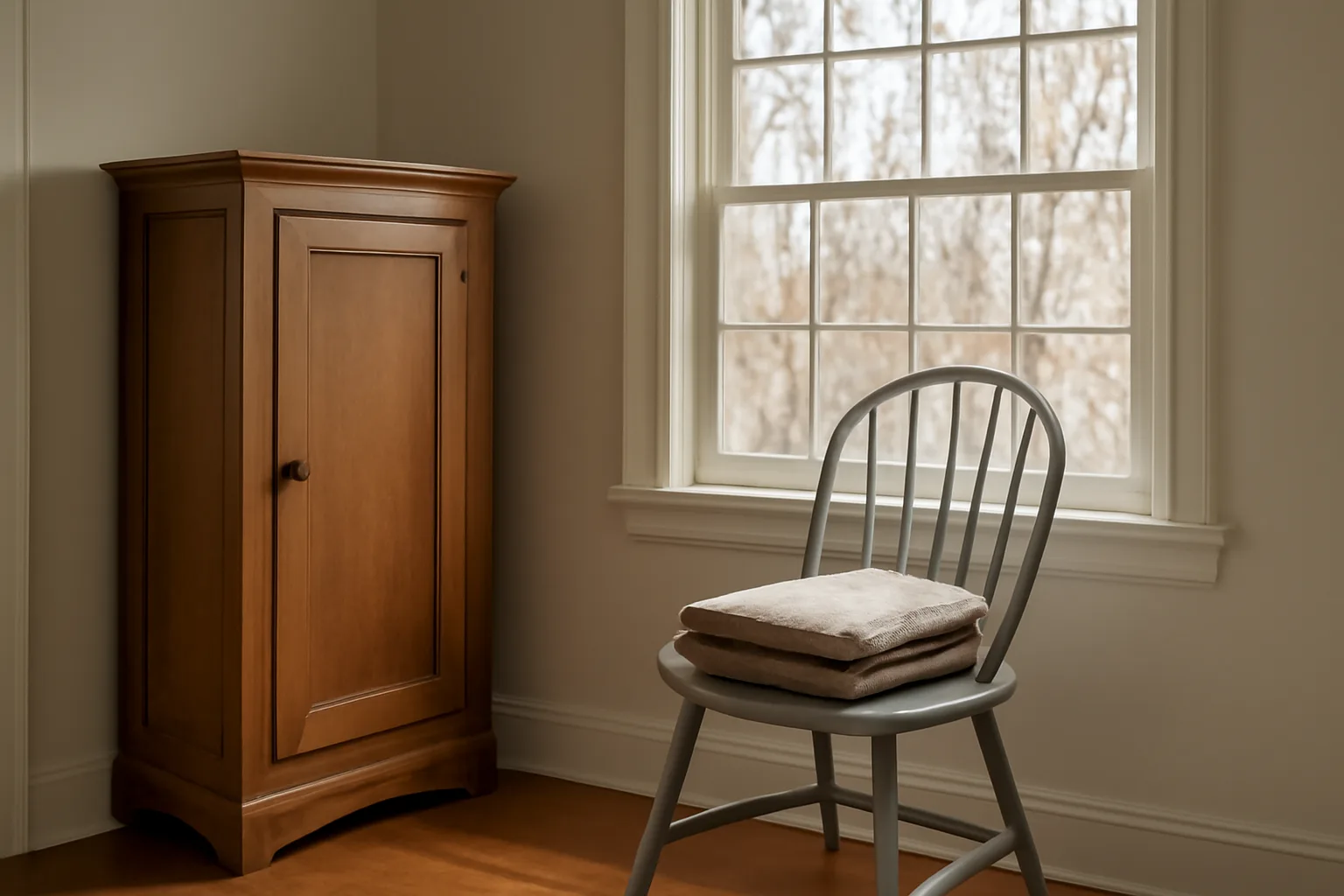Oak cabinet in a Connecticut home for a home-based FFL