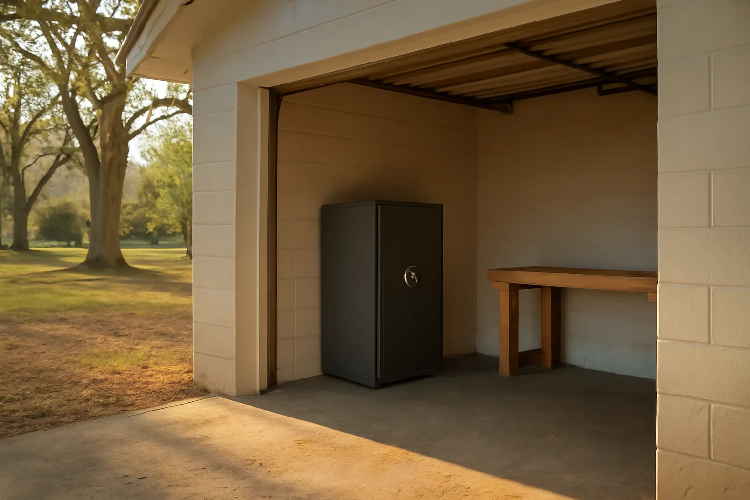 Sunlit Georgia home garage set up for a home-based FFL